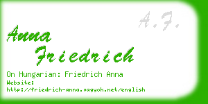 anna friedrich business card